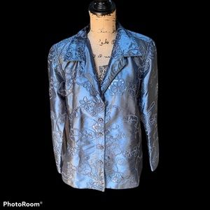Susan Graver Style Women’s Dressy Sequined Smoky Blue Evening Jacket